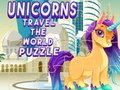 Hra Puzzle Jednorožci cestují světem 