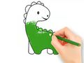 Hra Omalovánky: Krásný dětský dinosaurus 