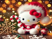 Hra Vánoční puzzle Hello Kitty 