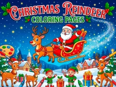 Hra Christmas Reindeer Coloring Pages