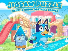 Hra Jigsaw Puzzle: Bluey & Bingo Obstacle Course