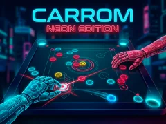 Hra Carrom Neon Edition