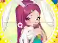 Hra Winx bunny style: Round Puzzle