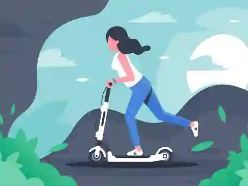 Hra Electric scooter rides jigsaw