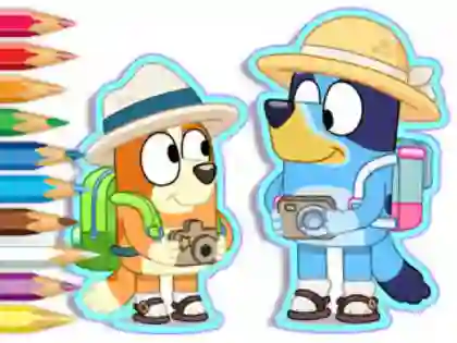 Hra Coloring Book: Bluey Camping