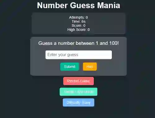 Hra Number Guess Mania
