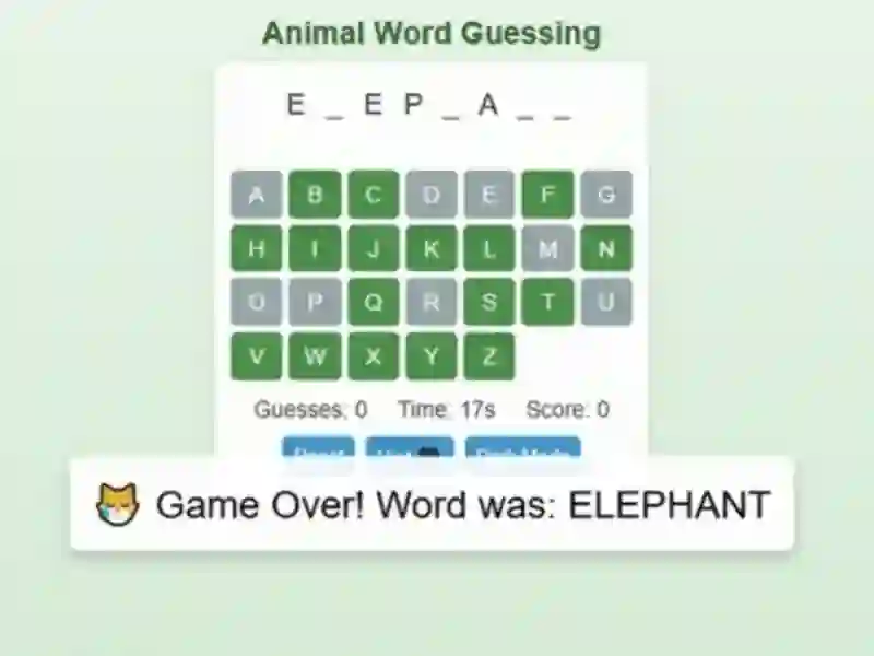 Hra Animal Word Guessing Game