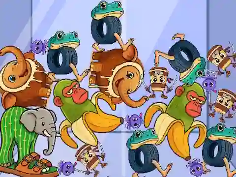 Hra Italian Brainrot: Animals Merge Puzzle
