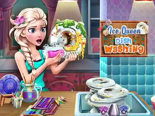 Hra Ice Queen Dish Washing