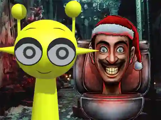 Hra Sprunki in Backrooms Christmas Skibidi