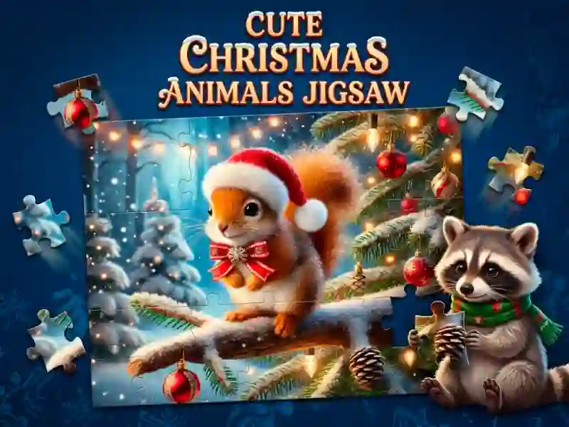 Hra Cute Christmas Animals Jigsaw