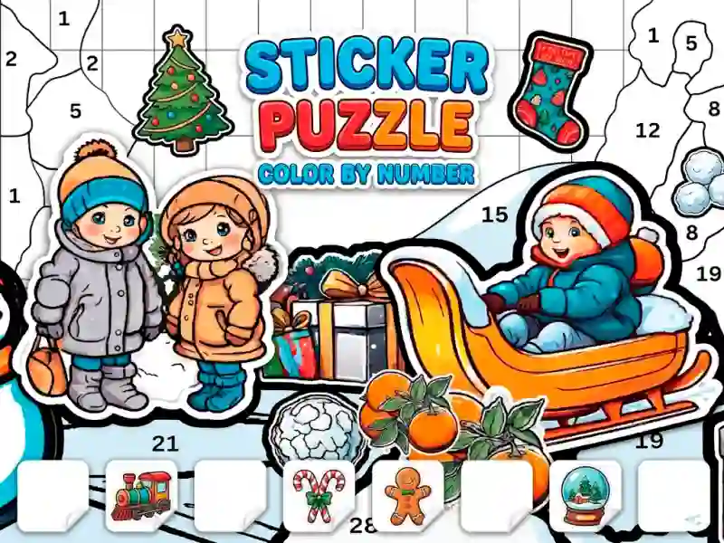 Hra Sticker Book Puzzle: Color By Number