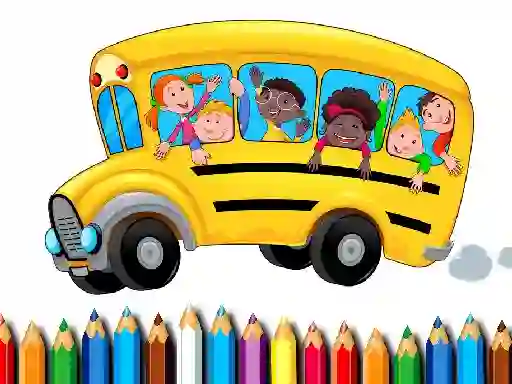 Hra School Bus Coloring Book