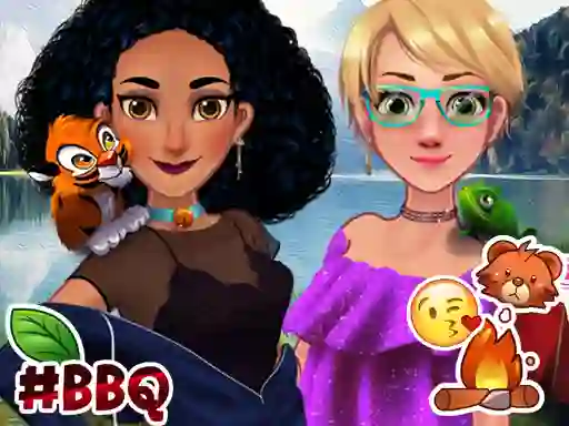 Hra Jasmine & Rapunzel on Camping