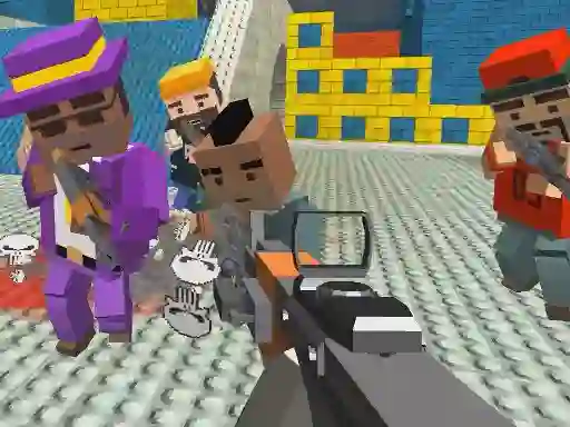 Hra GunGame shooting warfare: blocky gangster