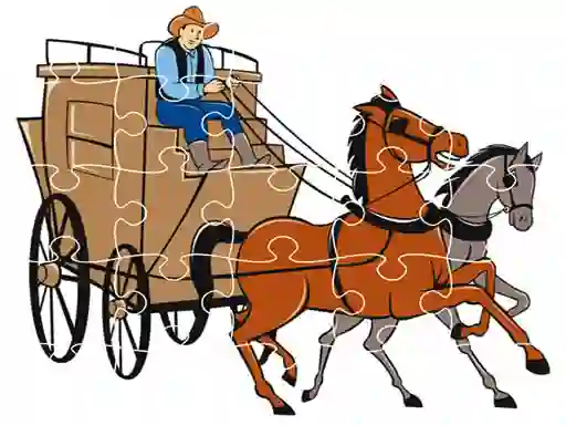 Hra Wagons Jigsaw