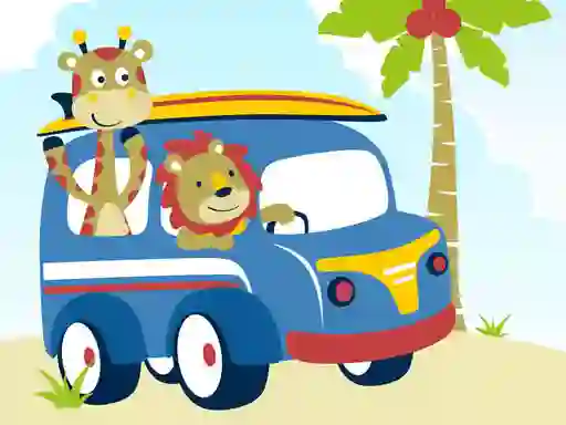 Hra Cute animals with cars difference