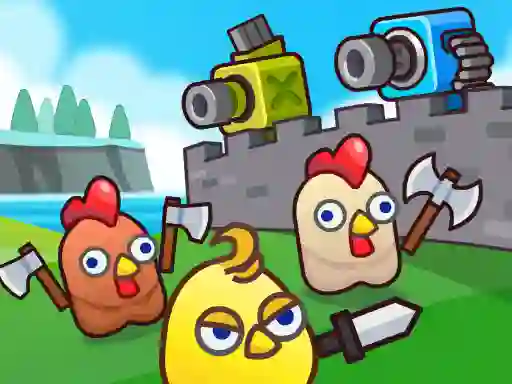Hra Merge Cannon: Chicken Defense