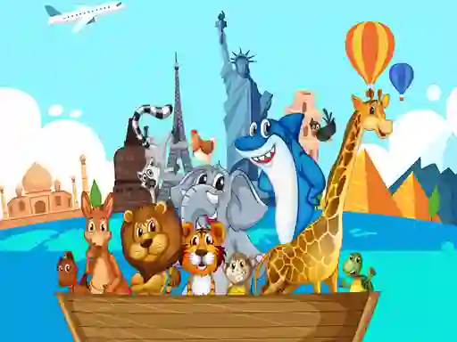 Hra Crazy Friends Travel The World Puzzle