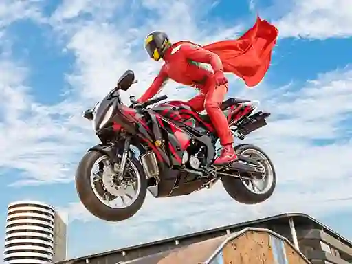 Hra Real Motorbike Super Hero Stunt 3D