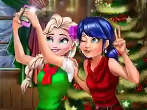 Hra Ladybug And Elsa Xmas Selfie