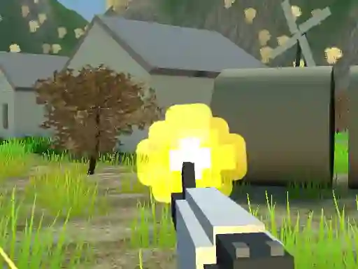 Hra Pixel Village Battle 3D
