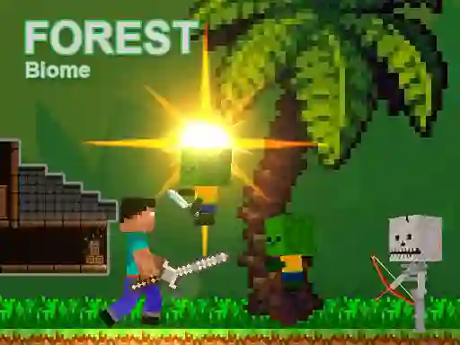 Hra Noob vs Zombies - Forest biome