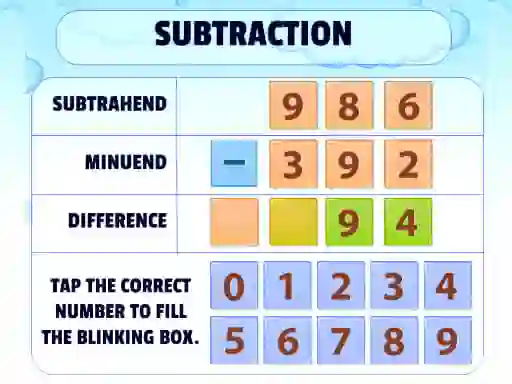 Hra Subtraction Practice