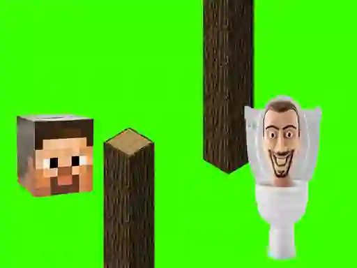 Hra Spinning Skibidi Toilet Flappy Minecraft