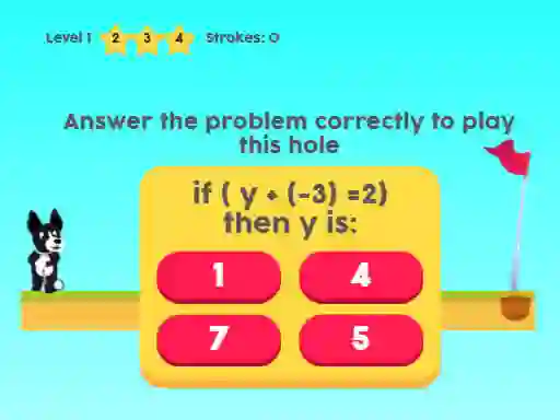 Hra MathPup Golf 4 Algebra