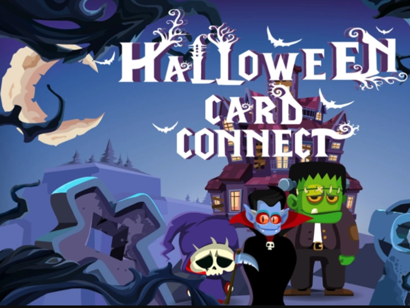 Hra Halloweenské karty připojení 