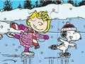 Hra Skládačka: Snoopy bruslení 