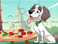 Hra Skládačka: Pes jí pizzu 
