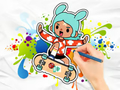 Hra Omalovánky: Toca Boca Skateboard 