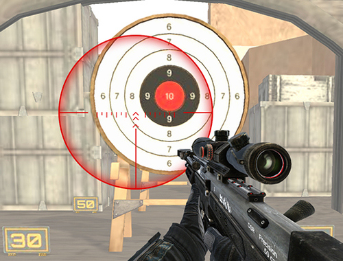 Hra 3D FPS cílová střelba 