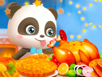 Hra Skládačka: Malá Panda Svátek díkůvzdání 