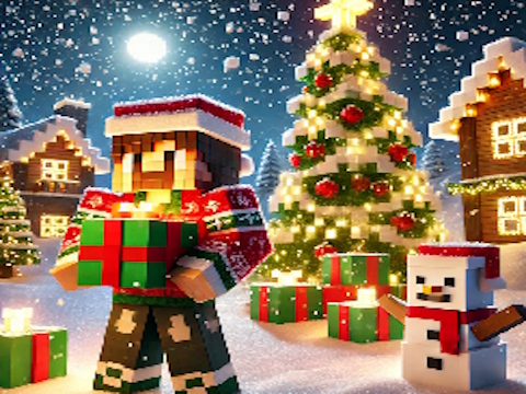 Hra Minecraft vánoční skládačka 
