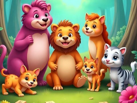 Hra Puzzle se jménem zvířat 