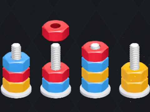 Hra Puzzle ořechy: Třídění barev 