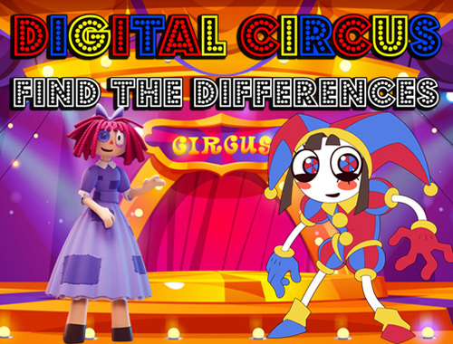 Hra Digitální cirkus najděte rozdíly 