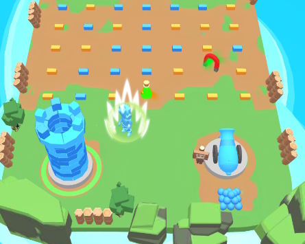 Hra Tower Clash: Sbírejte cihly 
