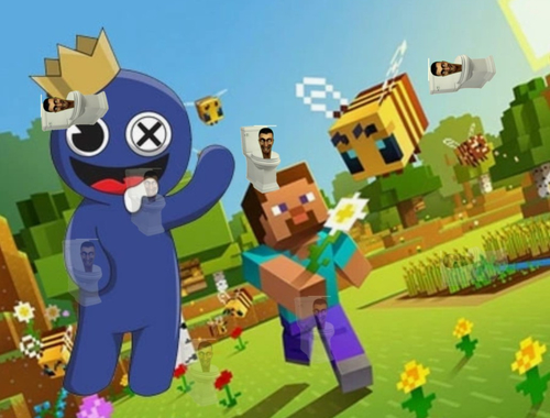 Hra Duhové přátelé Minecraft Skrytý skibidi 