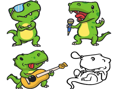 Hra Kliknutí a barvy dinosaurs 