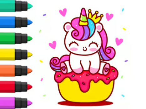 Hra Omalovánky: Unicorn Cupcake 