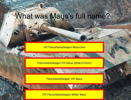 Hra Kvíz Tank: Maus 