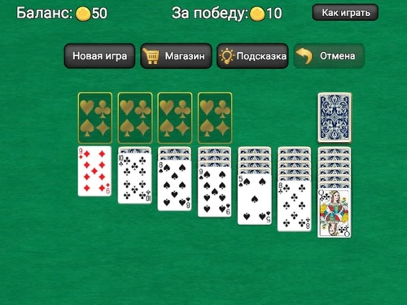 Hra Klasický solitaire Klondike