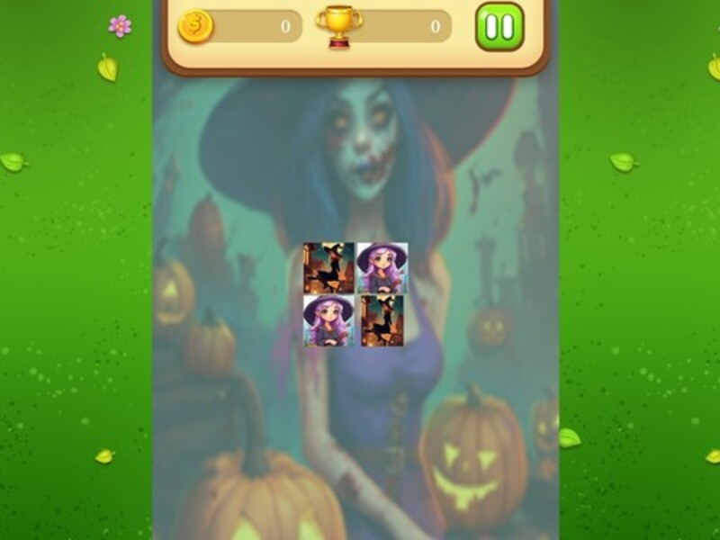 Hra Halloween čarodějnice: paměťová shoda