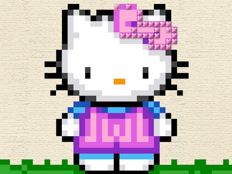 Hra Hallo Kitty: křížová výšivka