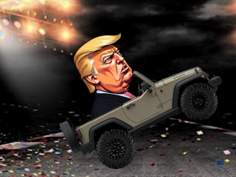 Hra Trump volání na volantu
